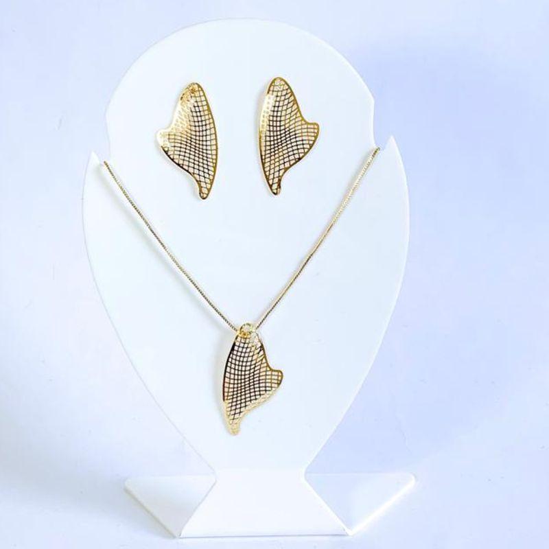 Conjunto Meia Asa Telinha Ouro