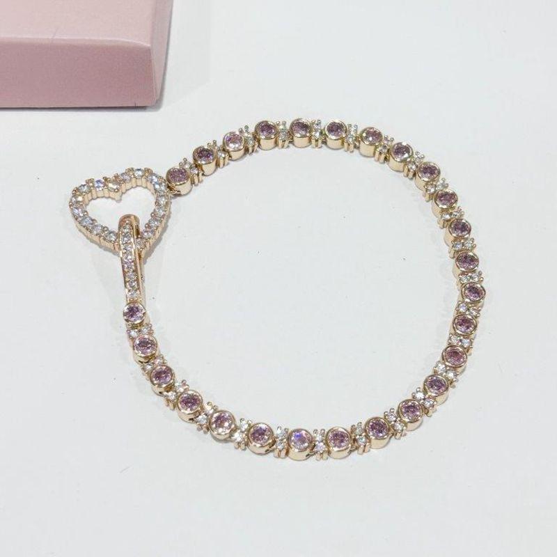 Pulseira Luxo Zirconias e Coração Cravejado Ouro