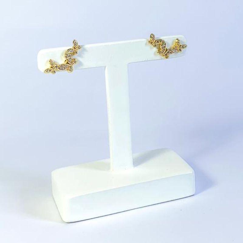 Brinco Ear Cuff Borboleta Cravejada Ouro