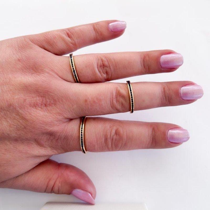 Anel 1/2 Aliança Negra