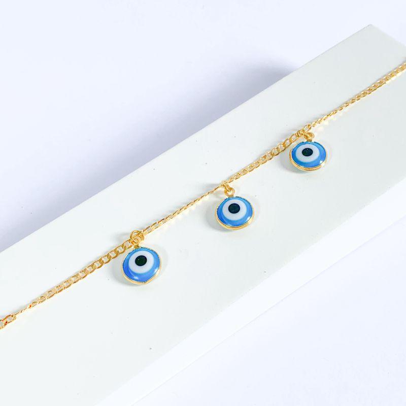 Pulseira Olho Grego 3 Pingentes