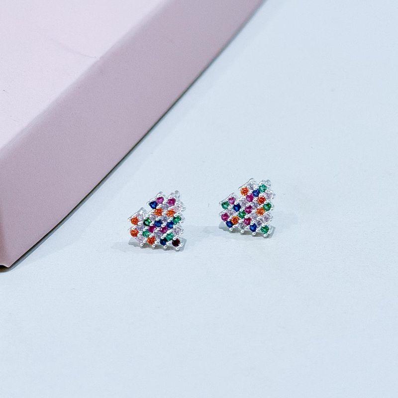 Brinco Coração Pequeno Colors Prata