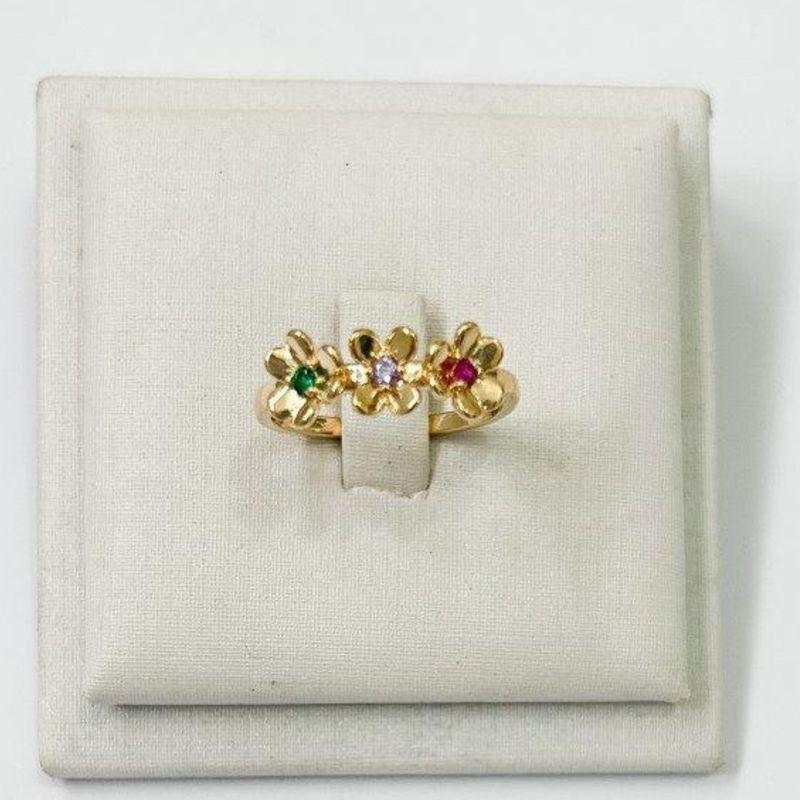Anel Flores com Zirconias Colors