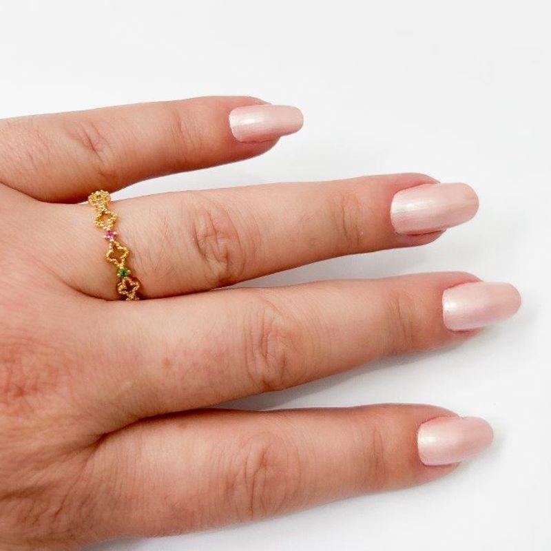 Anel Trevo com Pontos de Zirconias
