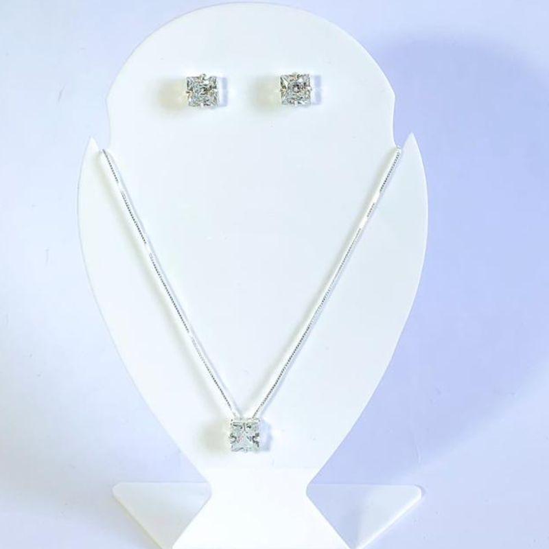 Conjunto Quadrado Cristal Prata