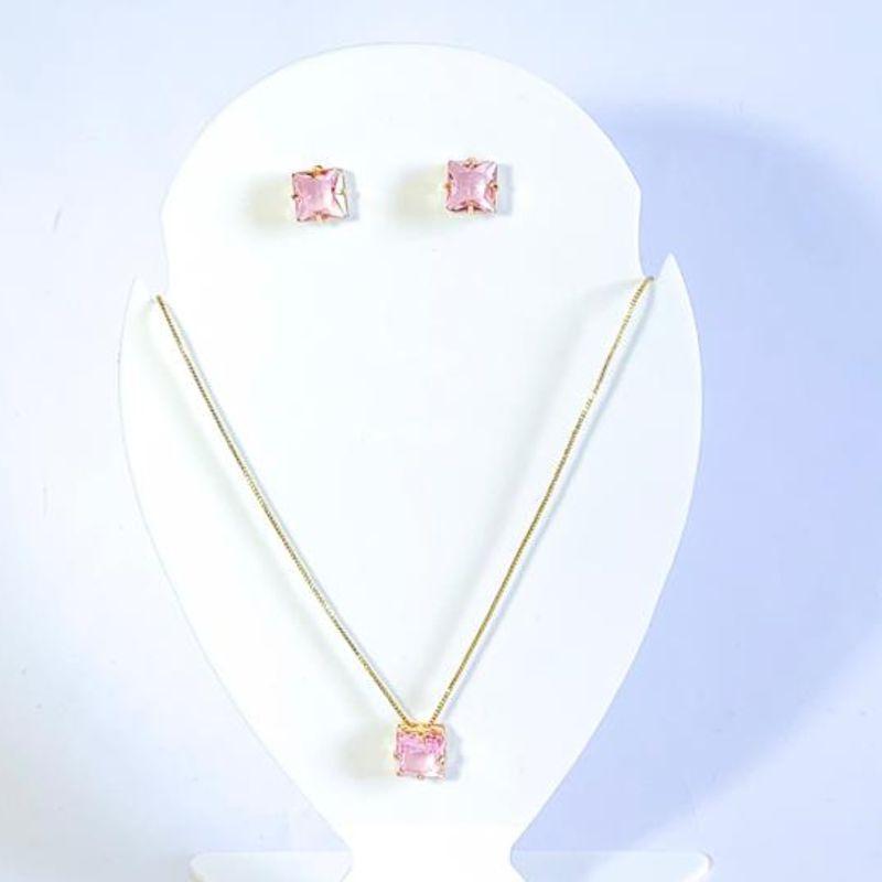 Conjunto Quadrado Rosa Ouro
