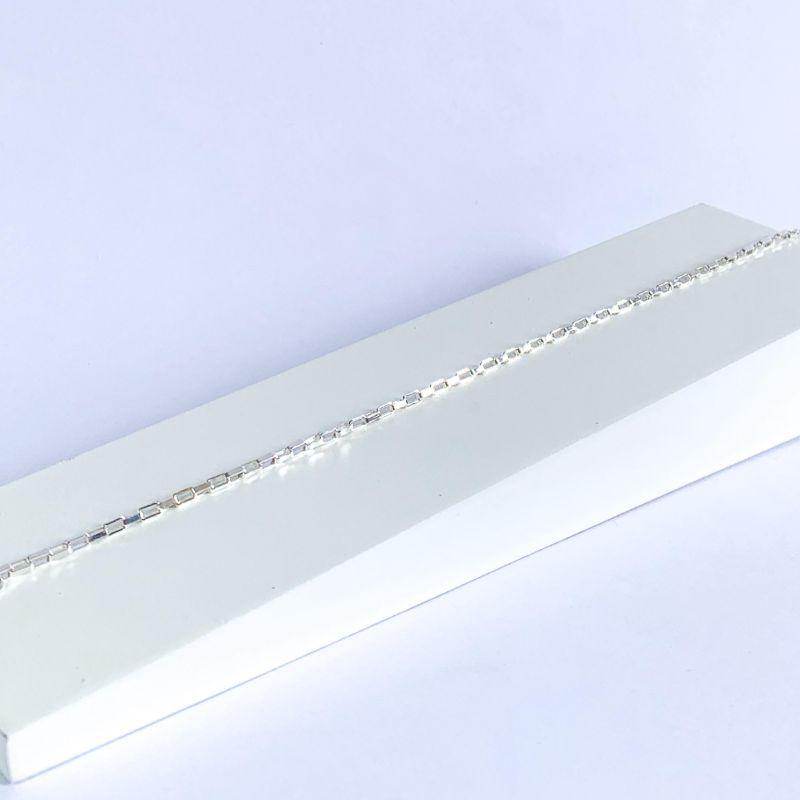 Pulseira Blocos 3mm  Masc Prata
