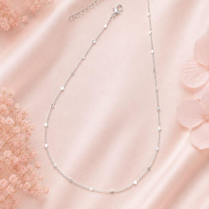 Colar Chocker Mini Corações Prata