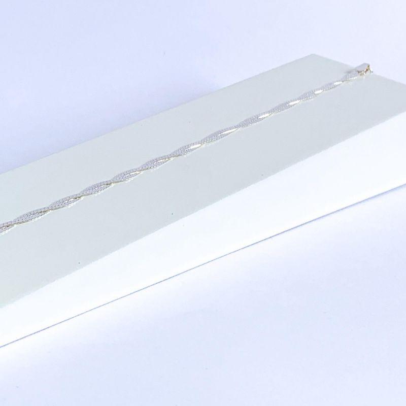 Pulseira 2 Fios Trançados Prata