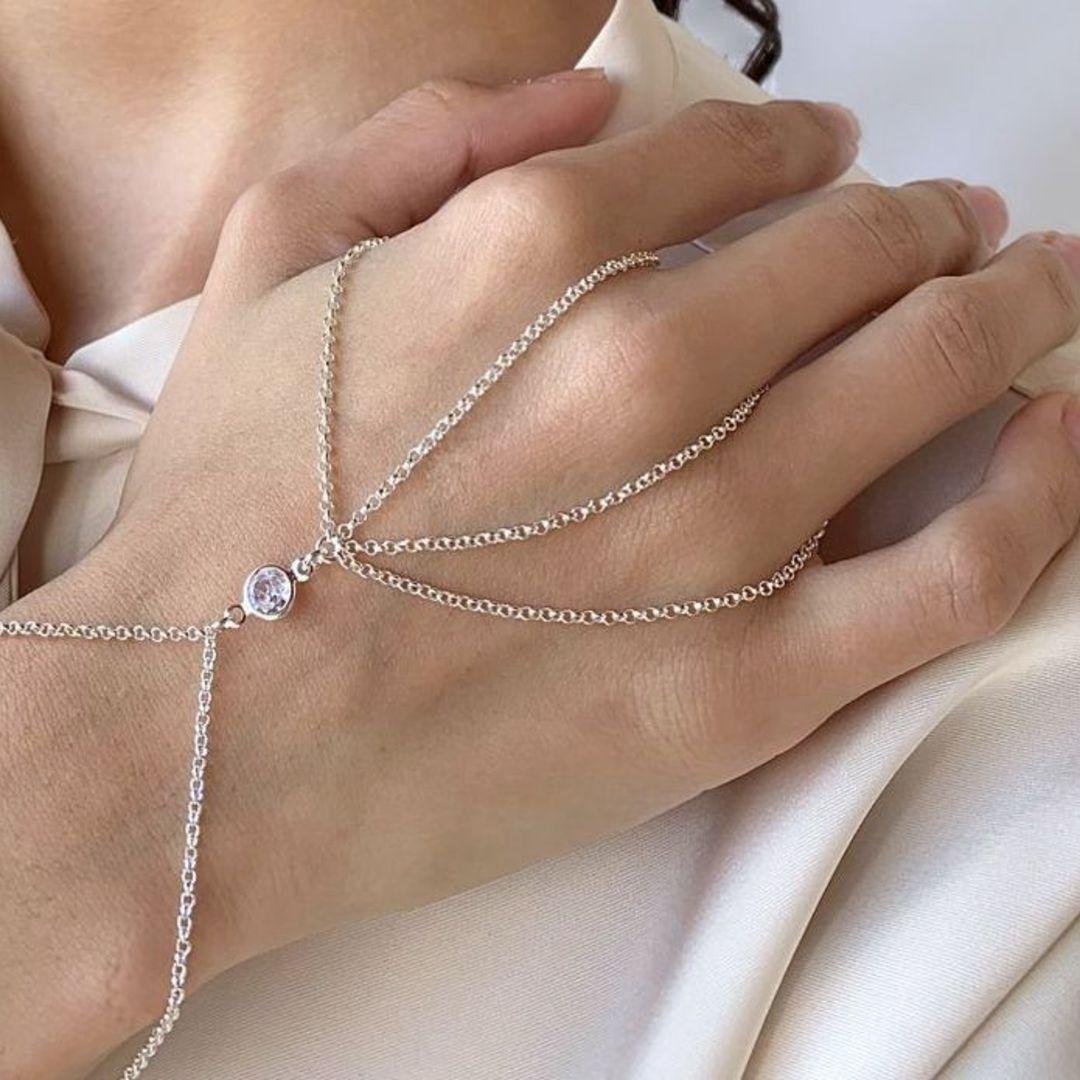 Pulseira Hand Chain Dedo Duplo