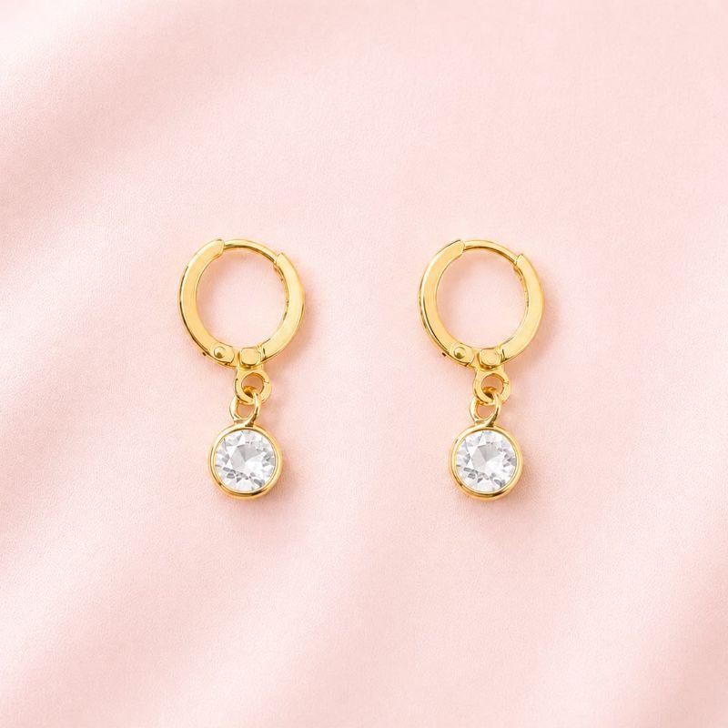 Brinco Argola Zirconia Redonda Colors Ouro