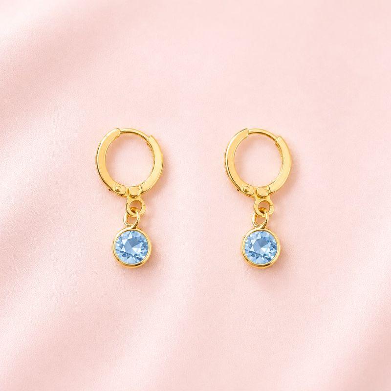 Brinco Argola Zirconia Redonda Colors Ouro