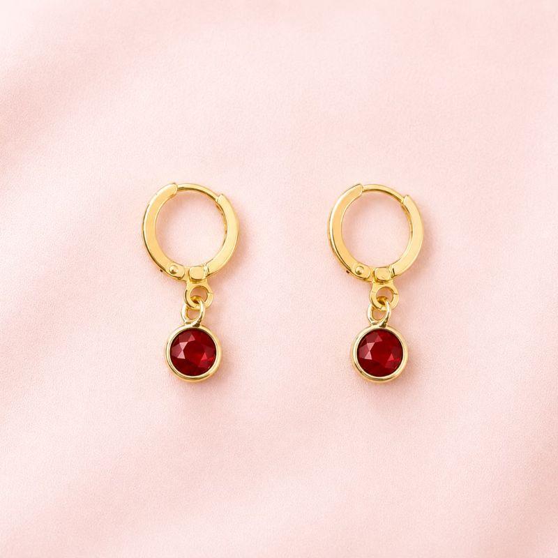 Brinco Argola Zirconia Redonda Colors Ouro