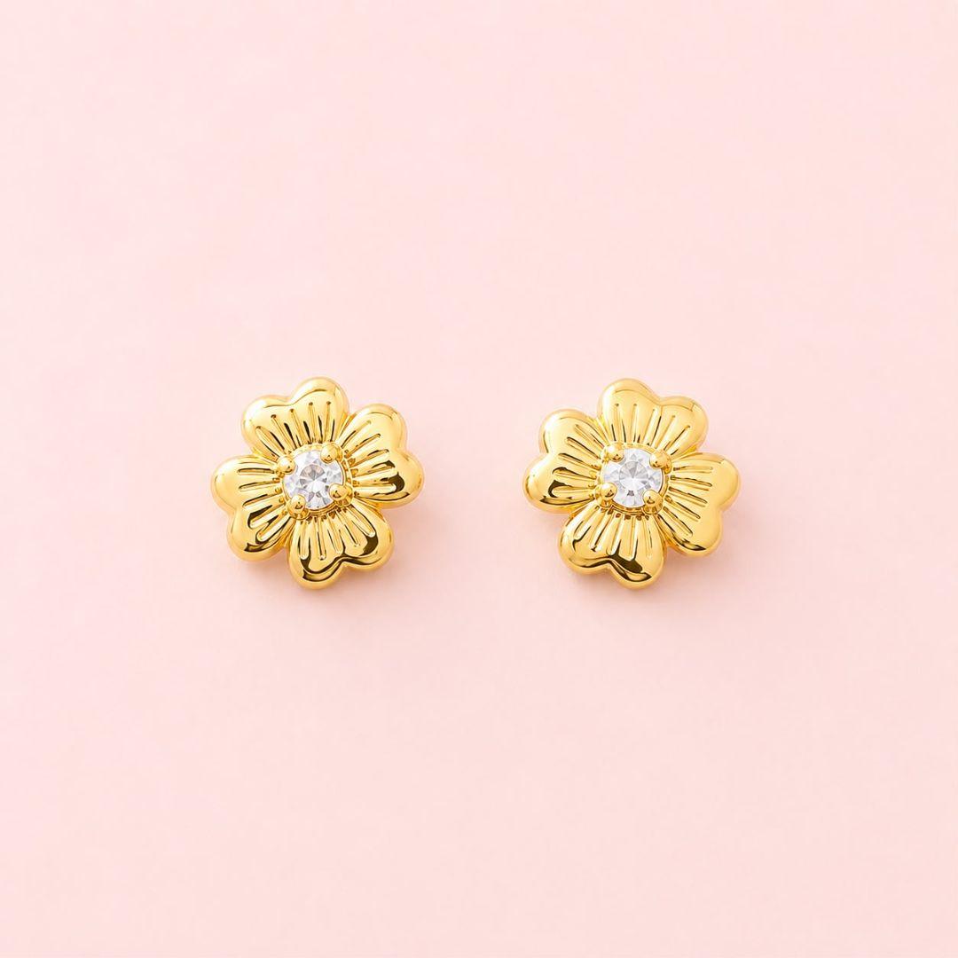 Brinco Mini Flor c/ Zirconia