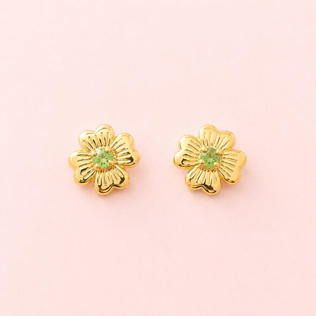 Brinco Mini Flor c/ Zirconia